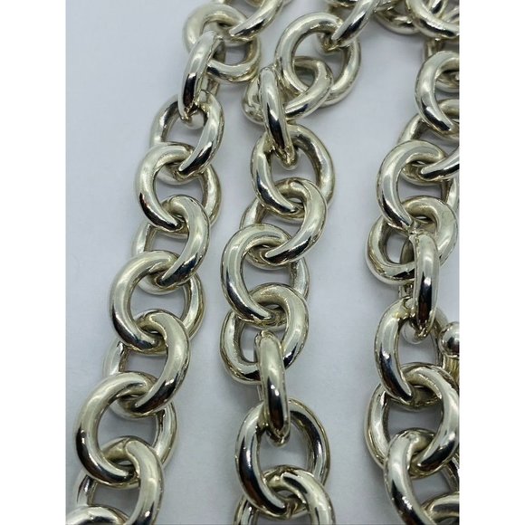 Tiffany & Co Sterling Silver Toggle Heart Tag Blank Heart Necklace 15.75" - Picture 6 of 14